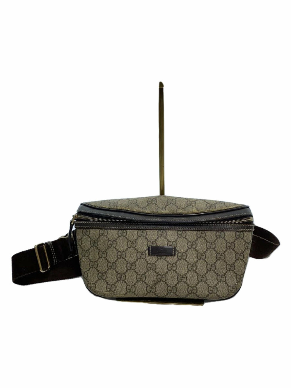 Gucci GG Supreme canvas belt bag brown Crossbody leather